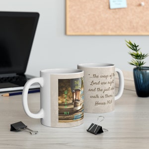 Krocząc Bożą Drogą, Drogi Pana są Prawe Ceramiczny Kubek 11oz