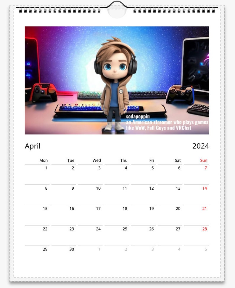 Twitch Streamers Calendar 2024 Free Delivery Etsy