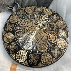 60CM Flower of Life Gong: Handmade Tibetan Sound Therapy Gong