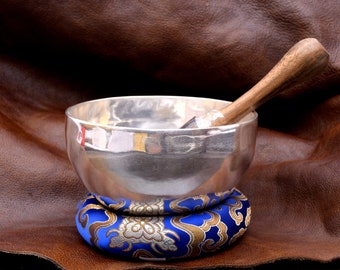 6-Zoll-versilberte Klangschale: Handgemachtes tibetisches Mindfulness Geschenk