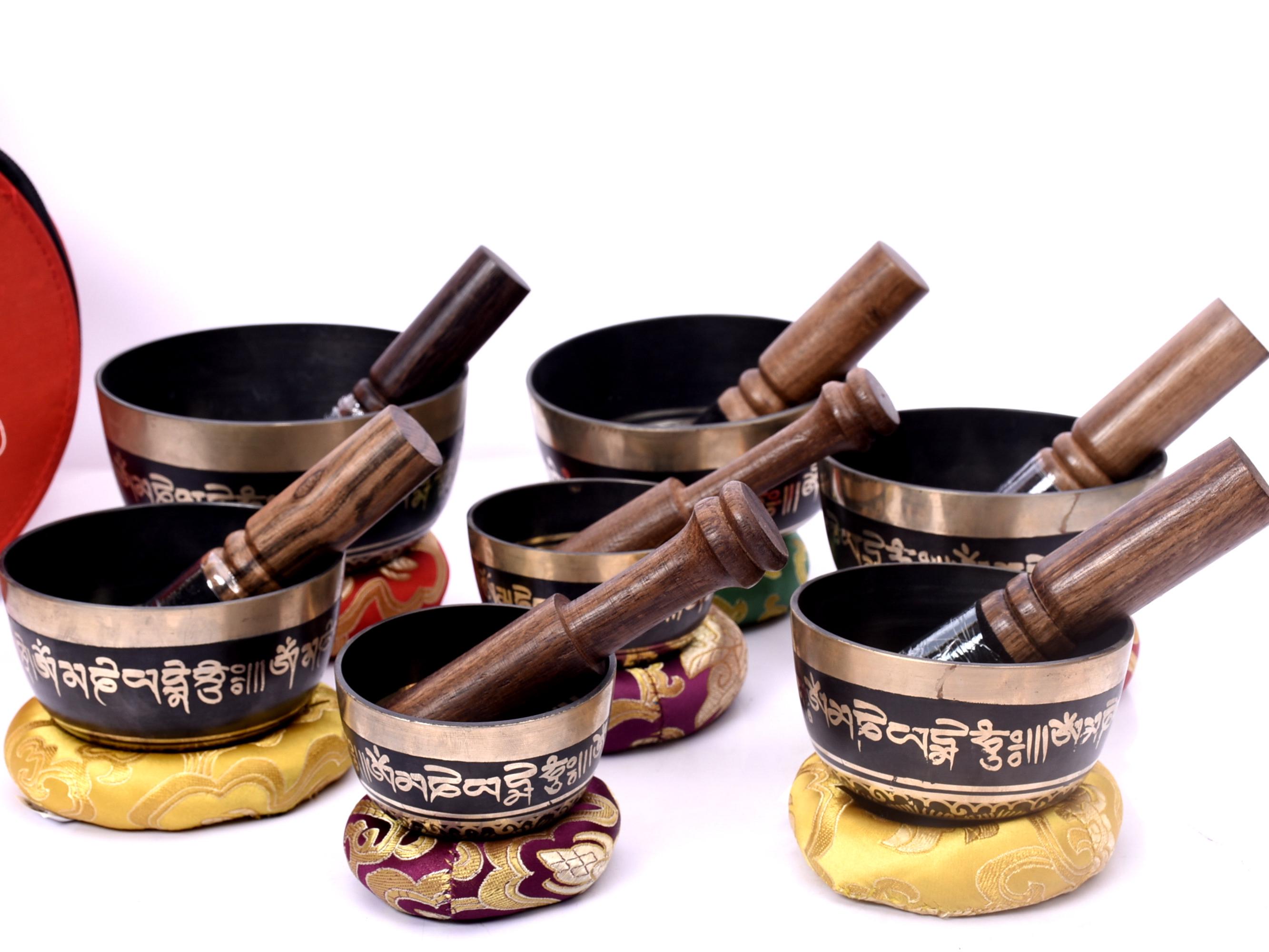 Tibetan Singing Bowl Set of 7 | Mantra Etched Singing Bowl Set of 7 ...