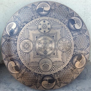 Extra Large Mandala Carving Gong | Deep Relaxing Sound Vibration Gong | Handmade Hand Hammered Gong | Sound Therapy Healing Gong from Nepal