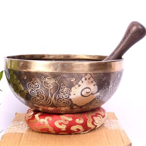 10 inches Tibetan Singing Bowl | Sound Healing Bowl | Deep Smooth Vibration Bowl | Yoga and Meditation Bowl | Spiritual Healing Singing Bowl