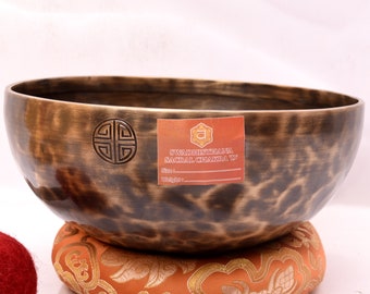 9 inch D note Bowl Full Moon Bowl | Sacral Chakra Healing Singing Bowl | Handmade Full Moon Singing Bowl | Tibetan Handmade Singing Bowl
