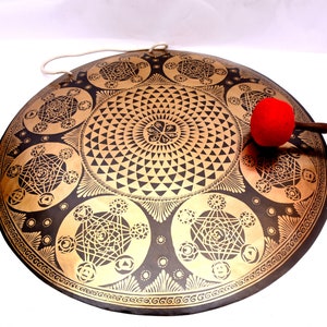 60 CM Handmade Tibetan Gong: Deep Sound Healing, Yoga Meditation