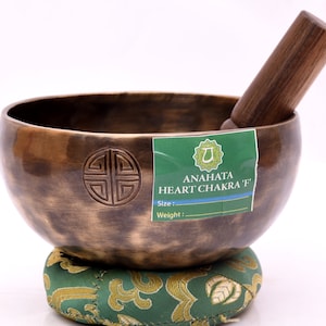 6&quot; F Note Tune Bowl | Heart Chakra Healing Full Moon Singing Bowl | Handmade Full Moon Singing Bowl | Tibetan Full Moon Singing Bowl Gift