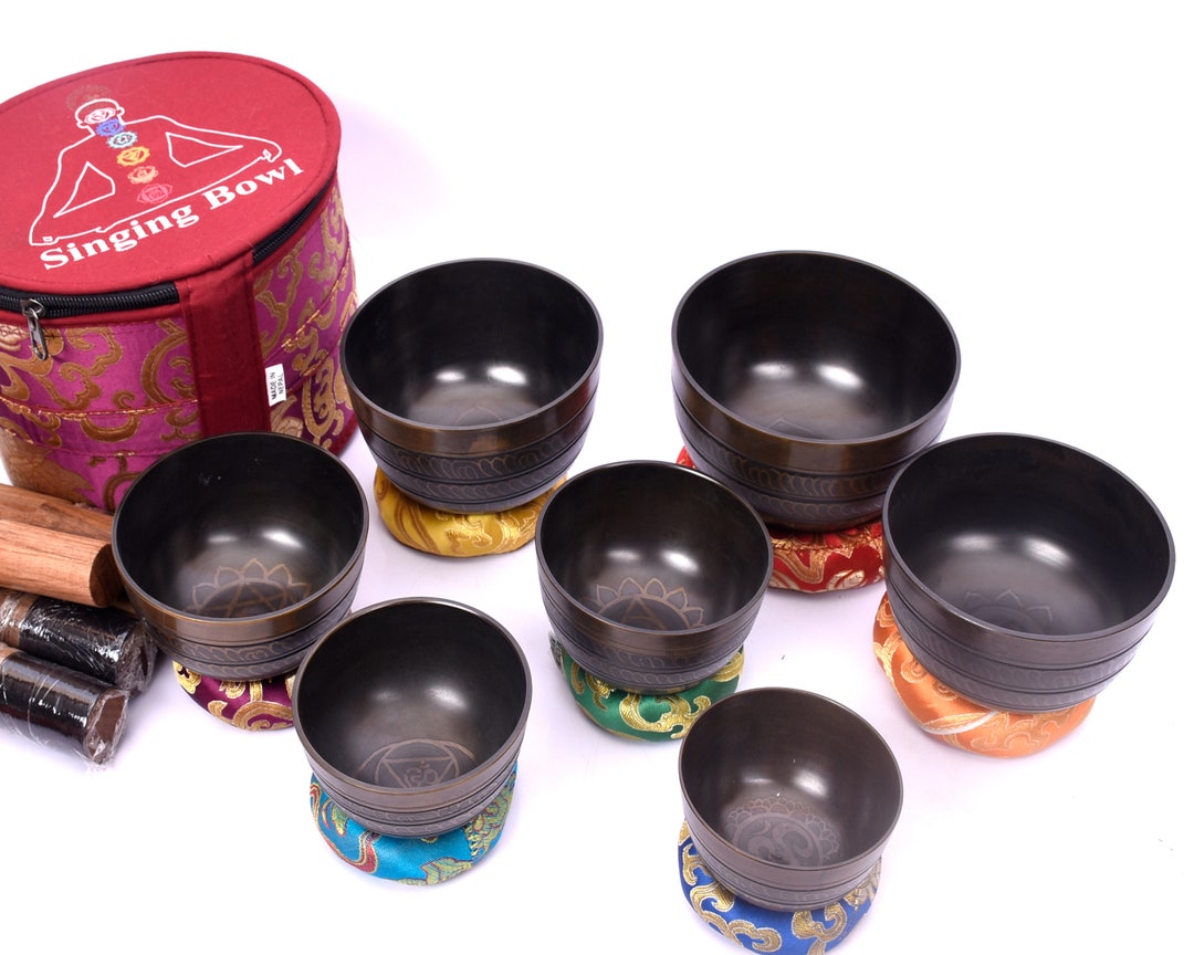 Seven Chakras Tibetan Singing Bowl Set: Sound Healing & Meditation - Etsy