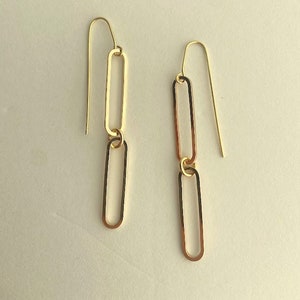 Double Paperclip Gold Earrings | Gold Paperclip