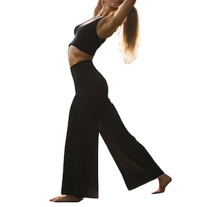 Pantalon de yoga ample taille haute en coton - Longueur sur mesure