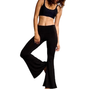 Handmade Cotton Bell Bottom Yoga Pants: Custom Length Palazzo Pants