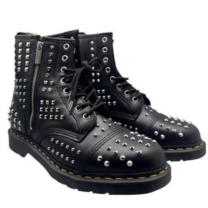 Spike Studded Combat Boots - Etsy