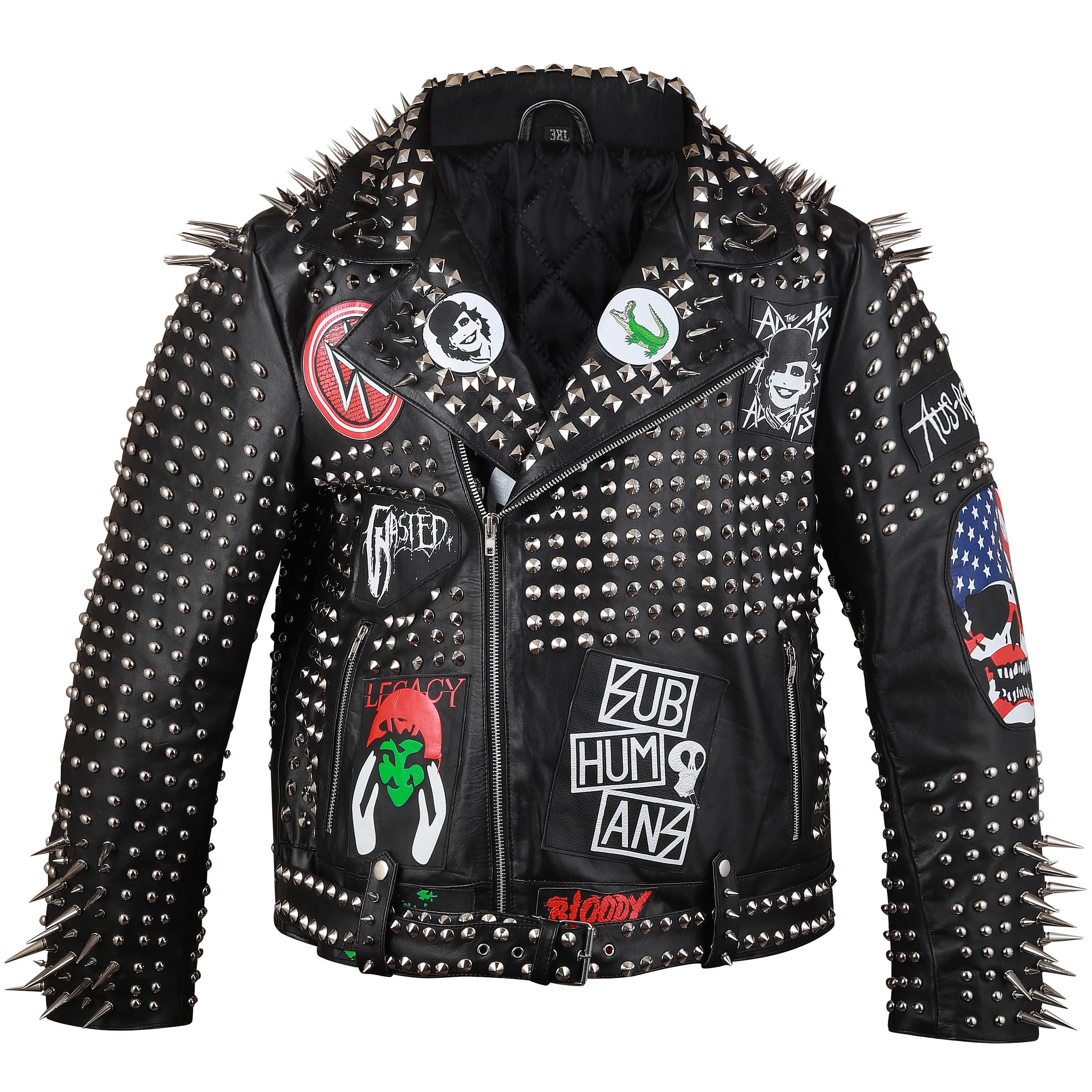 【IONSEOUL】Babel Patch Leather Jacket 4JH518 Leather Biker Jacket - Etsy