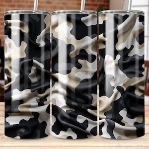 Black And White Camouflage 20 oz Skinny Tumbler Sublimation Design Template Design Digital PNG DIGITAL Tumbler Wrap