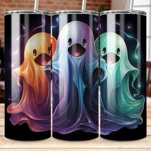 3D Spaß Halloween Geist 20 Unzen Skinny Tumbler Wrap, Becher Sublimation Vorlage, Becher Design digitaler PNG Download