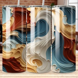 Abstract Waves 20 oz Skinny Tumbler Sublimation Design Template Design Digital PNG DIGITAL Tumbler Wrap