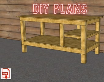 DIY Garage Workbench Plans, Easy Workstation (PDF Download)