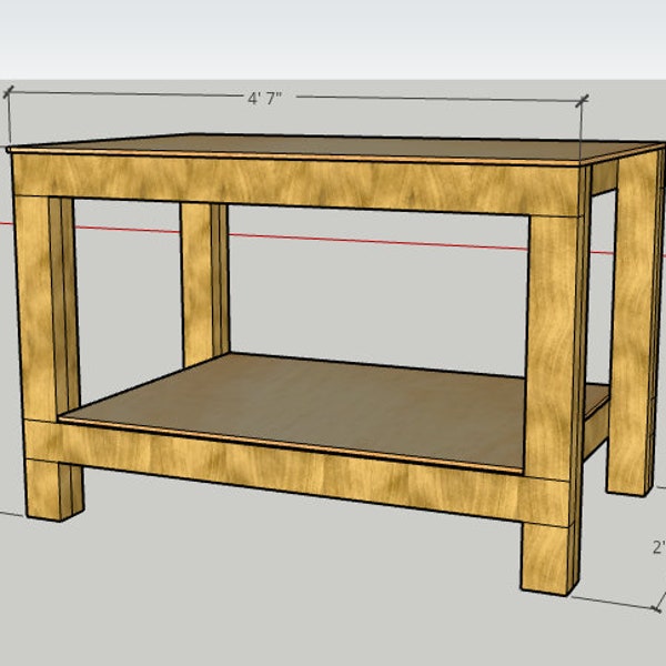 Garage work bench plans, DIY workstation plans, easy work bench plans, PDF plans download