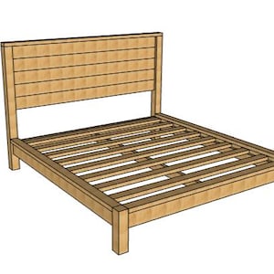 King Bedframe Plans, DIY Plans, Bed Frame Blueprint, Woodworking Guide, King Bed Frame Manual, Furniture Plan, DIY Project