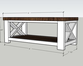 Bauernhaus Couchtisch / DIY Pläne