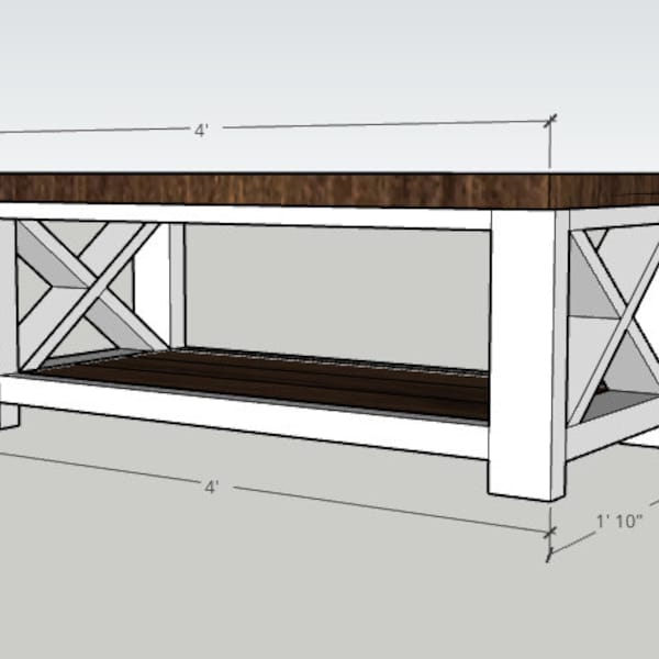 Table basse de style campagnard / Plans DIY