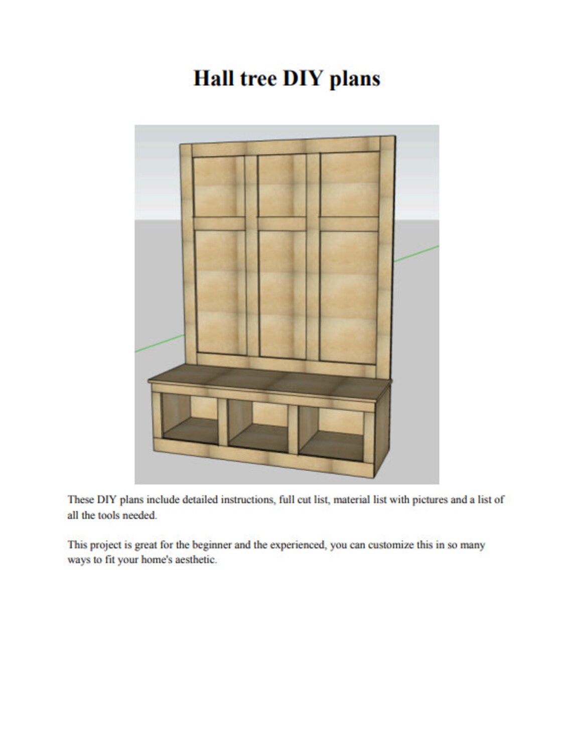 Hall Tree DIY Woodworking Plans - Etsy