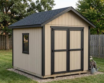 Planos de cobertizo de 10x12 en PDF: planos para cobertizo de almacenamiento DIY con presupuesto y lista de materiales / Descarga instantánea