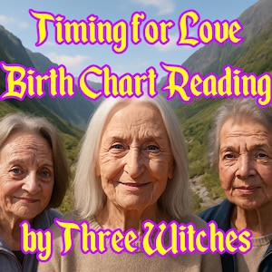 Lectures d'astrologie : Love Timing – Quand la romance s'aligne, s'approfondit ou commence | Thème natal personnalisé Insight PDF | Assemblée des Mères Lunes