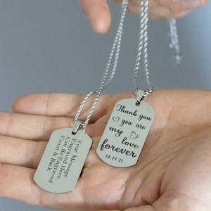 Personalized Dog Tag, Mens Dog Tag Necklace • Birthday Gift , Gift for Him, Gift for Husband ,Gift for Men, Personalized Jewelry