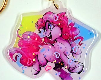 Pink Party Horse Plastic Charm