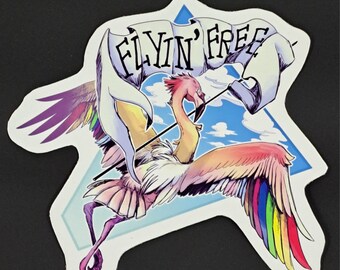 Flyin' Free Flamingo Pride Magnet