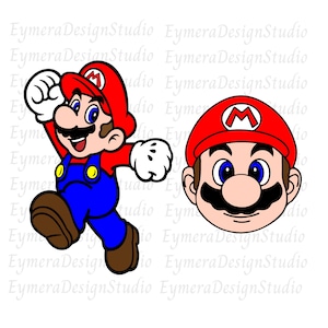 Mario SVG PNG Vector Download Files / Mario Game / Silhouette / Jpg / Pdf / Ai / Png / Svg / Digital Download