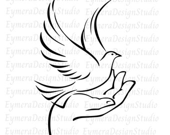 Dove Vector, Dove Clipart, Bird SVG Files For Silhouette Cameo Or Cricut, Dove , Bird Vector, Peace Svg Bird Svg, Png,Ai,Jpg,Pdf