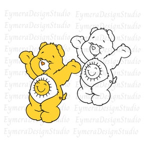 Care bears SVG, PNG, Jpg, Pdf, Ai,  Sun Bear svg, Bear Care svg, Happy bear svg, Yellow  bear svg, Bear png, Cute Bear Svg Cut file Cricut