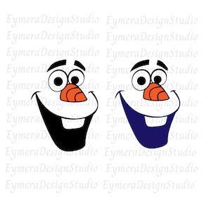 Olaf Face Svg Clipart, Cricut, Archivo de corte vectorial digital, Svg, Png, Ai, Jpg, Pdf, Descarga digital