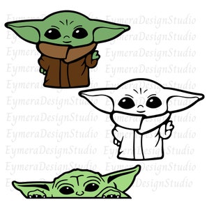 Baby Yoda SVG, Baby Yoda Clipart para,Cricut y Silhouette Cut Files, Descarga instantánea, svg,ai,png,jpg,pdf, Descarga digital