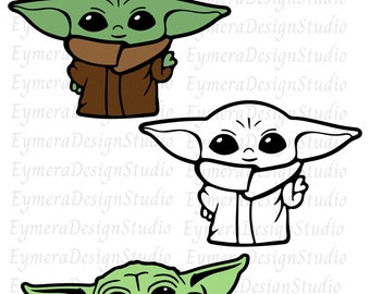 Baby Yoda SVG, Baby Yoda Clipart for,Cricut and Silhouette  Cut Files, Instant Download, svg,ai,png,jpg,pdf, Digital  Download