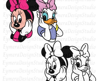 Minnie mouse svg,minnie mouse bow,Daisy duck svg,instant download for cricut and silhouette,daisy head svg,png,ai,jpg,pdf,digital download