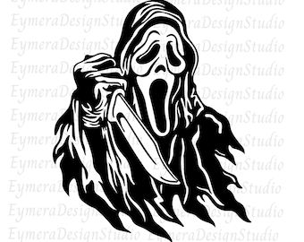 Ghost face svg, Scream svg, Horror Movie Svg, Retro Ghost face Svg, Png, Ai, Jpg, Pdf, Digital Files, Cricut