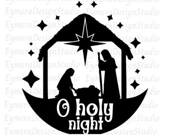 Christmas Nativity Scene Svg,Png,Ai,Jpg,Pdf, Religious Holiday Gift, Holy Night Ornament, Christian Clipart, Digital Download