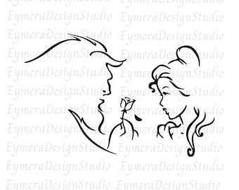 Beauty And The Beast Svg, Layered Item, I am Her, I am His Clipart, Cricut, Digital Vector Cut File, Svg, Png, Pdf, Ai, Jpg