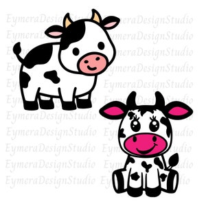 Baby-Kuh-Svg-Bauernhof-Tier-Svg-Kuh-Svg-Tier-Svg niedliche Kuh-Svg, Baby-Tier-Svg, Png, Jpg, Ai, Pdf, digitaler Download