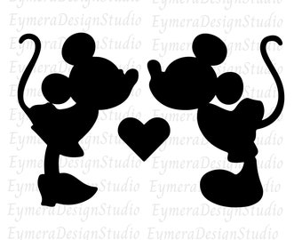Minnie and Mickey Valentine SVG, Digital File, Couple Mouse Love SVG PNG, Heart Valentines Svg, Png, Ai, Pdf, Jpg, Instant Download