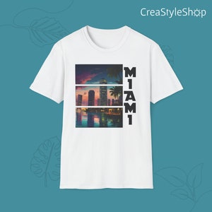 T-shirt unisexe en coton "Miami Sunset" - Emportez un morceau de paradis avec vous !