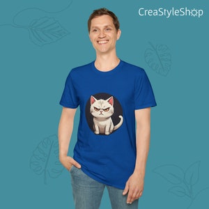 Unisex cotton t-shirt "Angry Cat" - Angry cat is in the place image 7