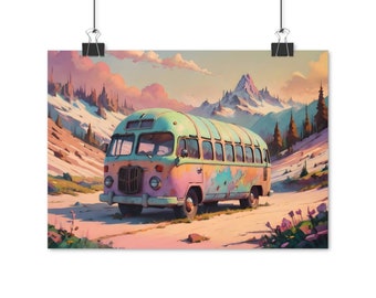 Poster "Van hippie" - Zen abstract valley for a relaxing decoration