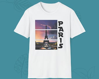 “Paris Sunset” unisex cotton t-shirt - Take a piece of the city of lights with you!