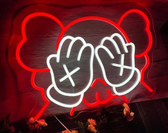 Neon Kaws Sign | LED Neon Sign |Custom Neon Sign |Kaws Wall Art | Atmosphere Light | Party Sign| Personalized Gift