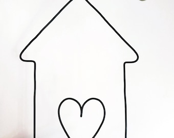 Handmade Wire House Sign: Heart Home Decor