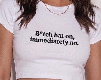 Sofort Kein Slogan T-Shirt, Clean Girl Ästhetik, Baby T-Shirt, Minimal Gen Z, Edgy Vibe,