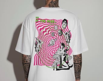 Trick or Treat Tee, Minimalist Maze Shirt, Abstract Line Art, Clean Aesthetic, Geometric Labyrinth, Retro Style
